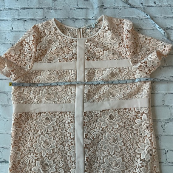 Rebecca Minkoff lace floral sheer zip up blouse top size L - Picture 8 of 12